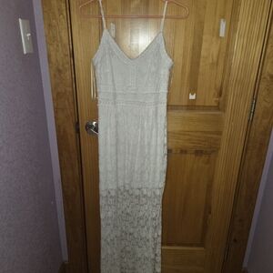 Altar'd State White Lace Maxi Dress
